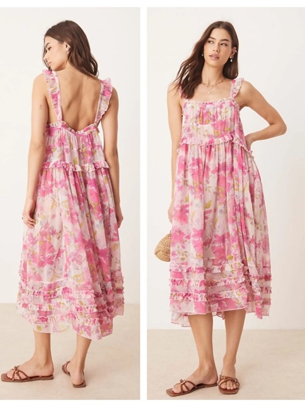 Free People pink flowy dress
